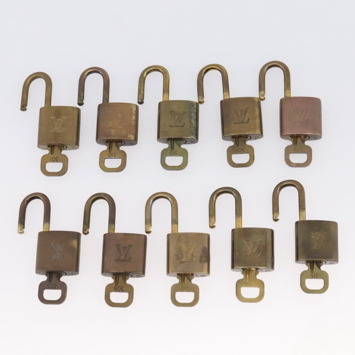 LOUIS VUITTON Padlock 10 Set Padlock metal Gold LV Auth 202431