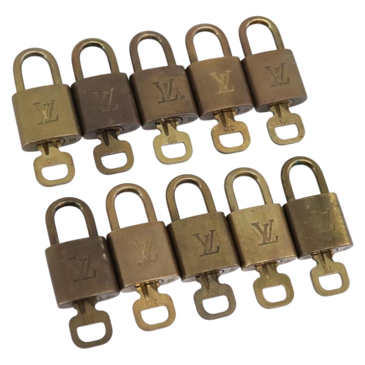 LOUIS VUITTON Padlock 10 Set Padlock metal Gold LV Auth 202432