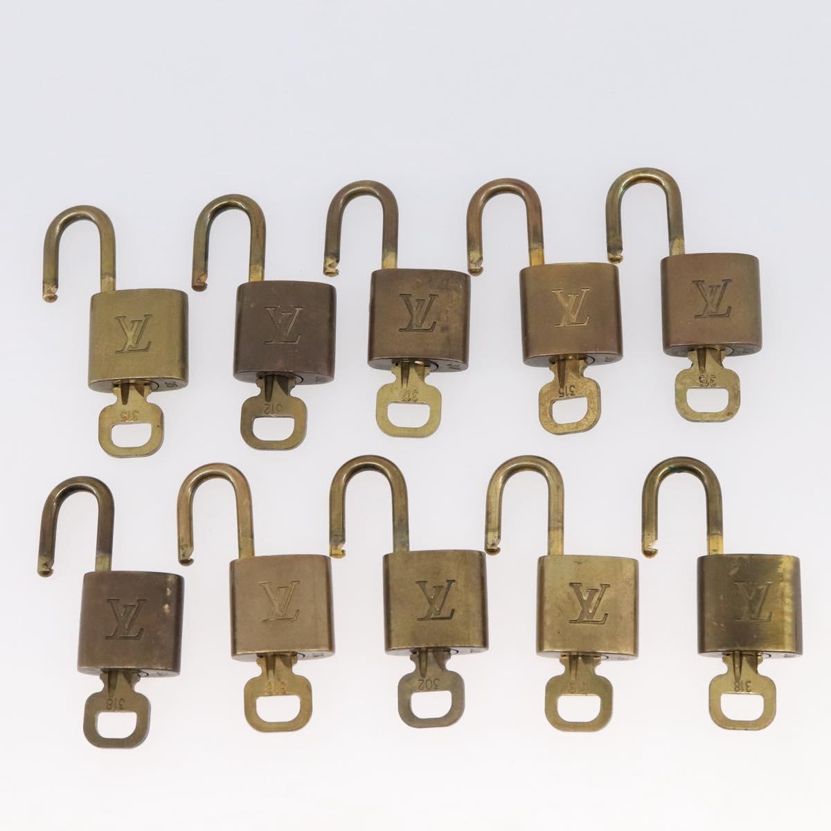 LOUIS VUITTON Padlock 10 Set Padlock metal Gold LV Auth 202432
