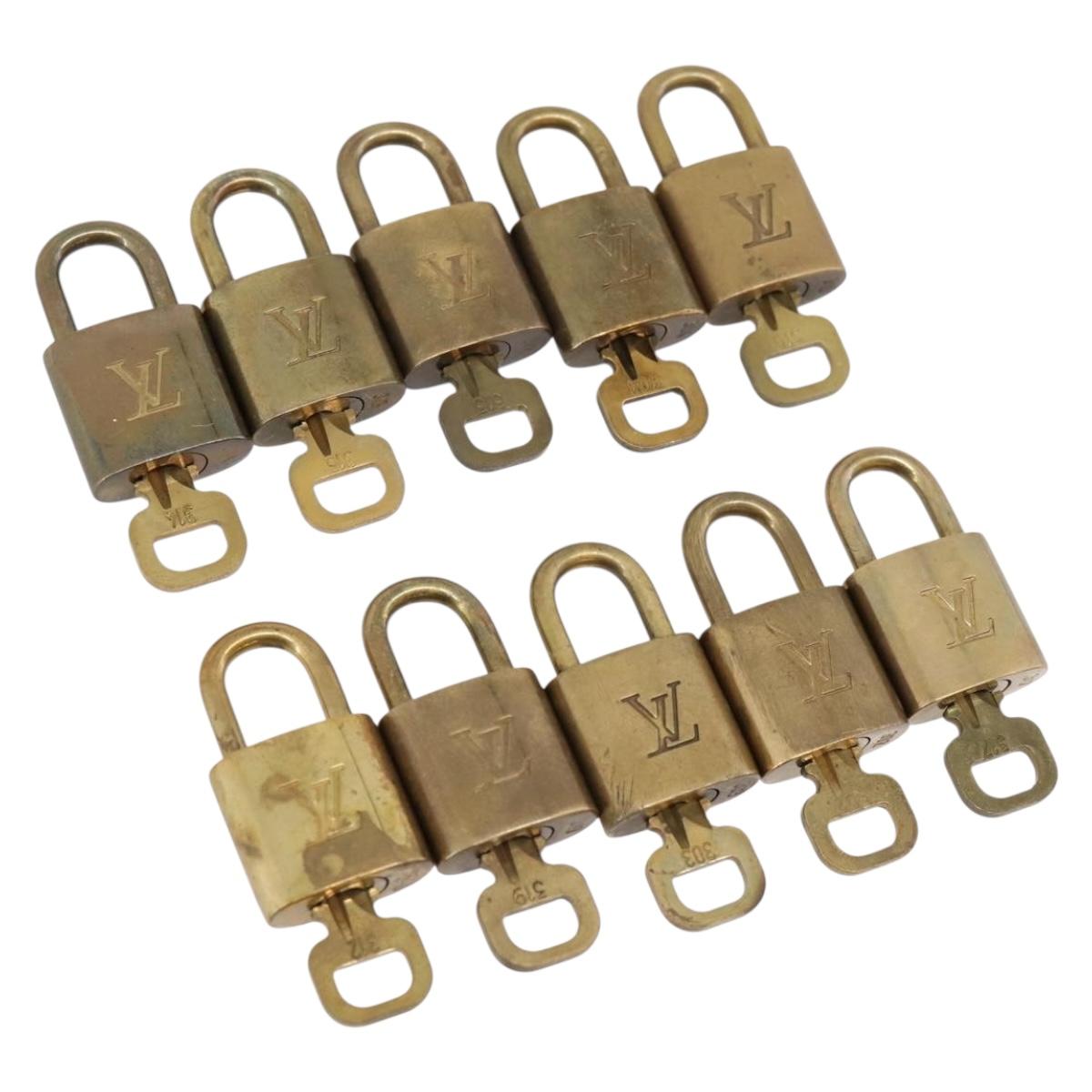 LOUIS VUITTON Padlock 10 Set Padlock metal Gold LV Auth 202433