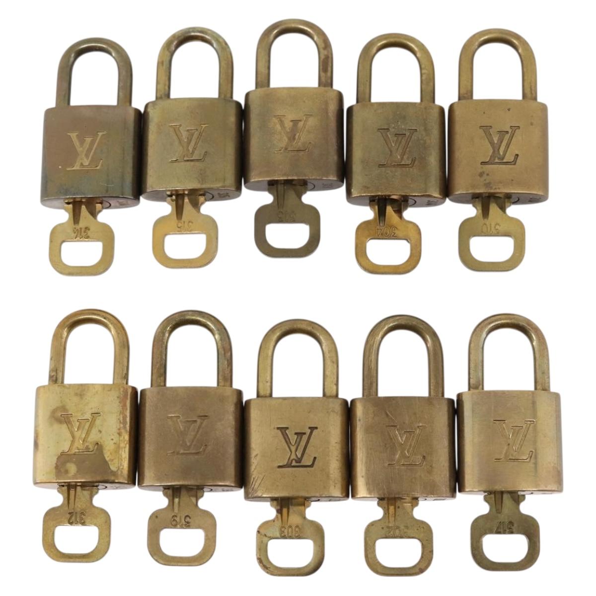 LOUIS VUITTON Padlock 10 Set Padlock metal Gold LV Auth 202433