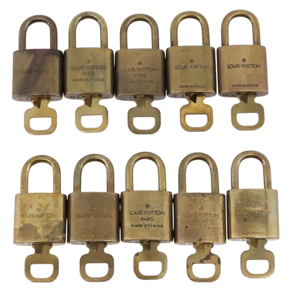 LOUIS VUITTON Padlock 10 Set Padlock metal Gold LV Auth 202433