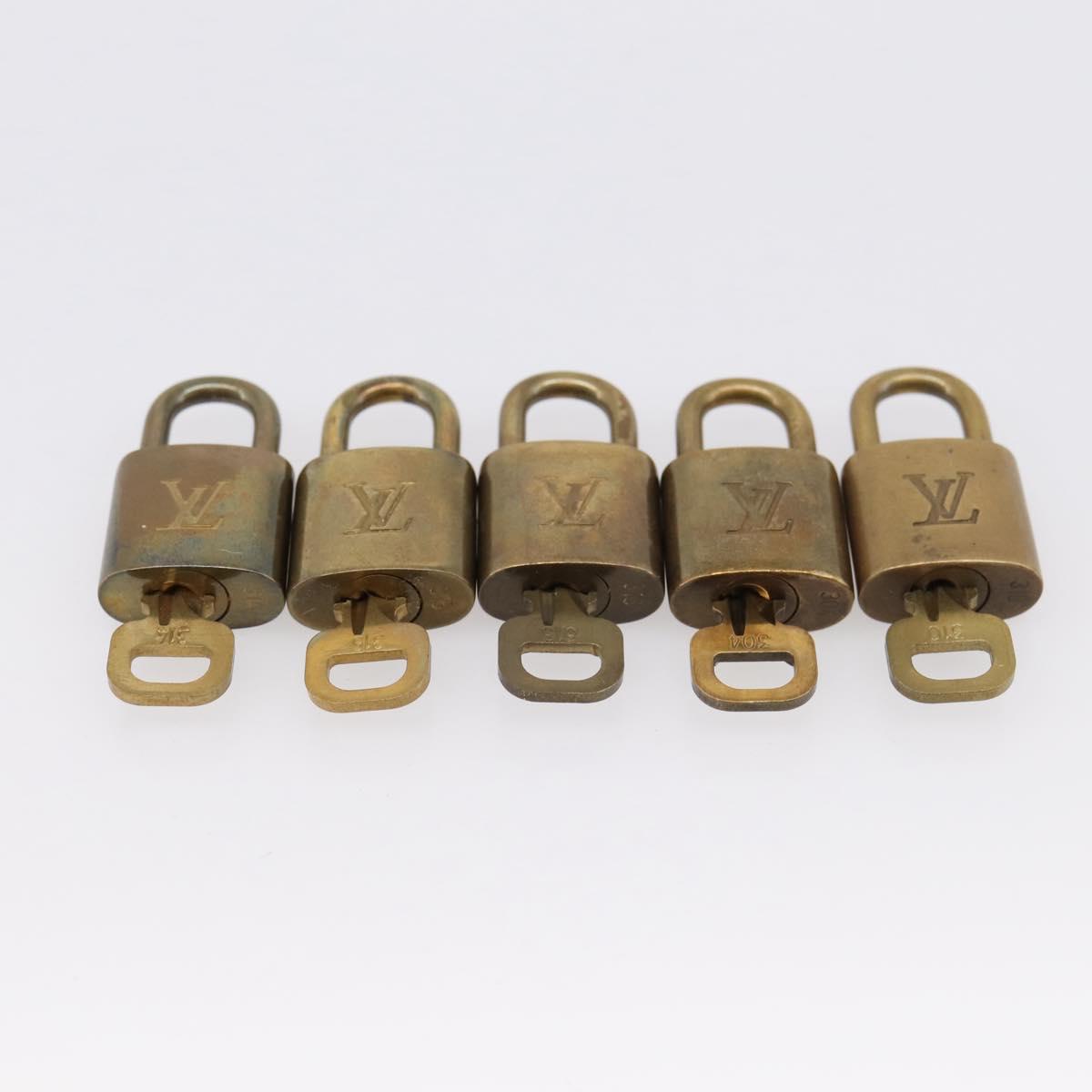 LOUIS VUITTON Padlock 10 Set Padlock metal Gold LV Auth 202433