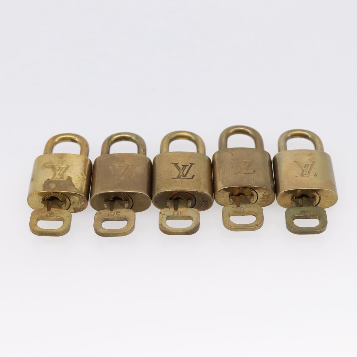 LOUIS VUITTON Padlock 10 Set Padlock metal Gold LV Auth 202433