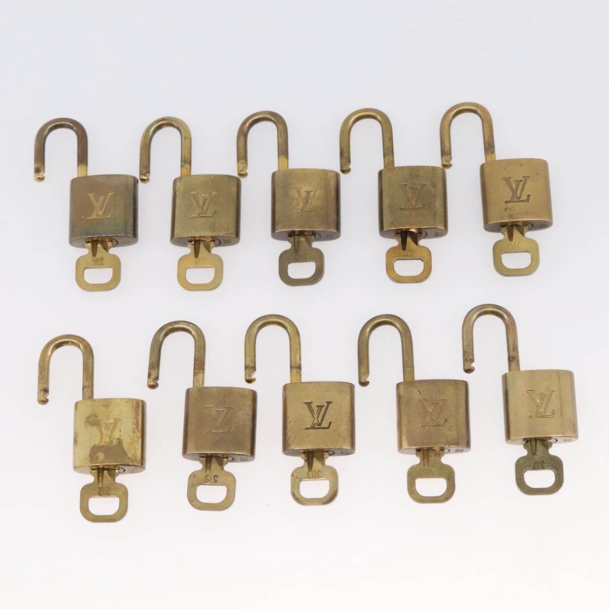 LOUIS VUITTON Padlock 10 Set Padlock metal Gold LV Auth 202433