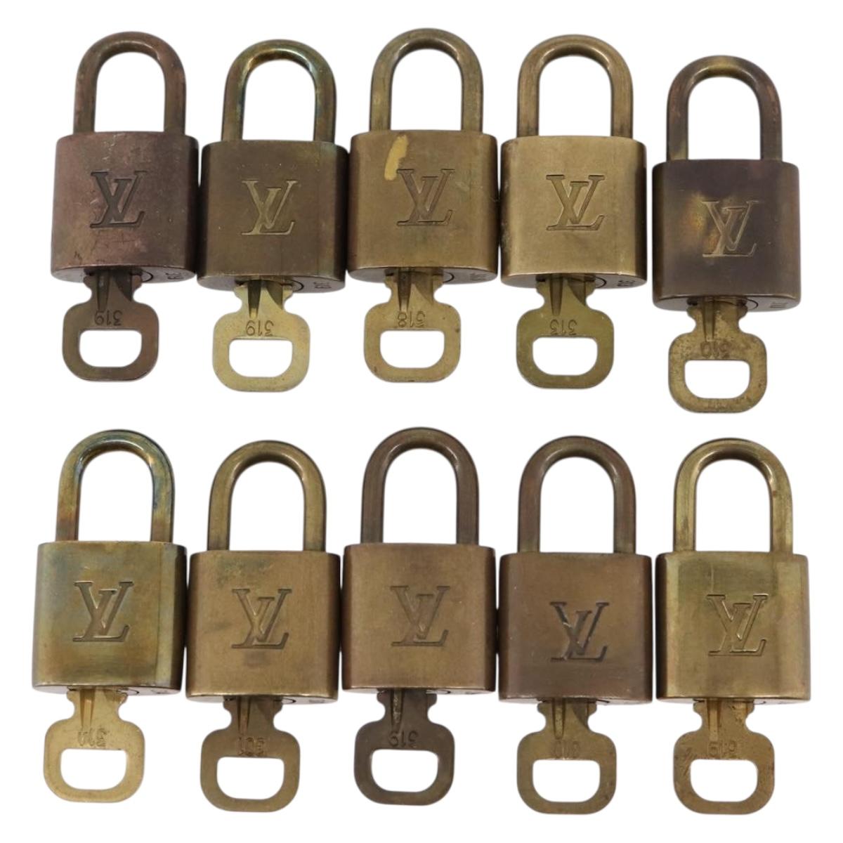 LOUIS VUITTON Padlock 10 Set Padlock metal Gold LV Auth 202434