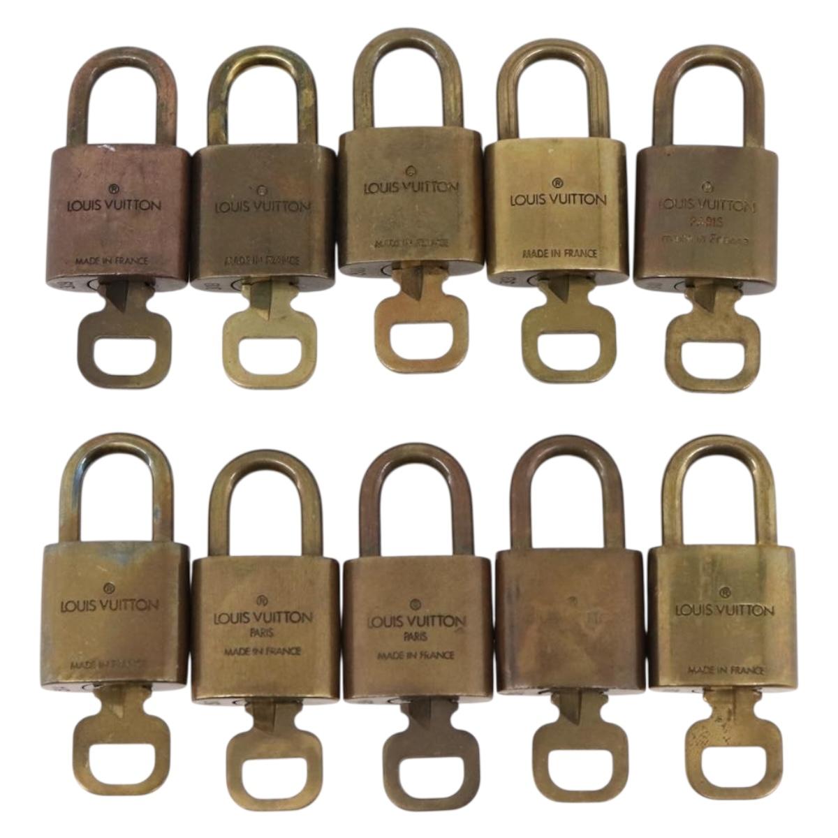 LOUIS VUITTON Padlock 10 Set Padlock metal Gold LV Auth 202434