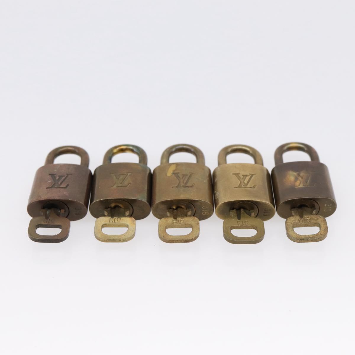 LOUIS VUITTON Padlock 10 Set Padlock metal Gold LV Auth 202434
