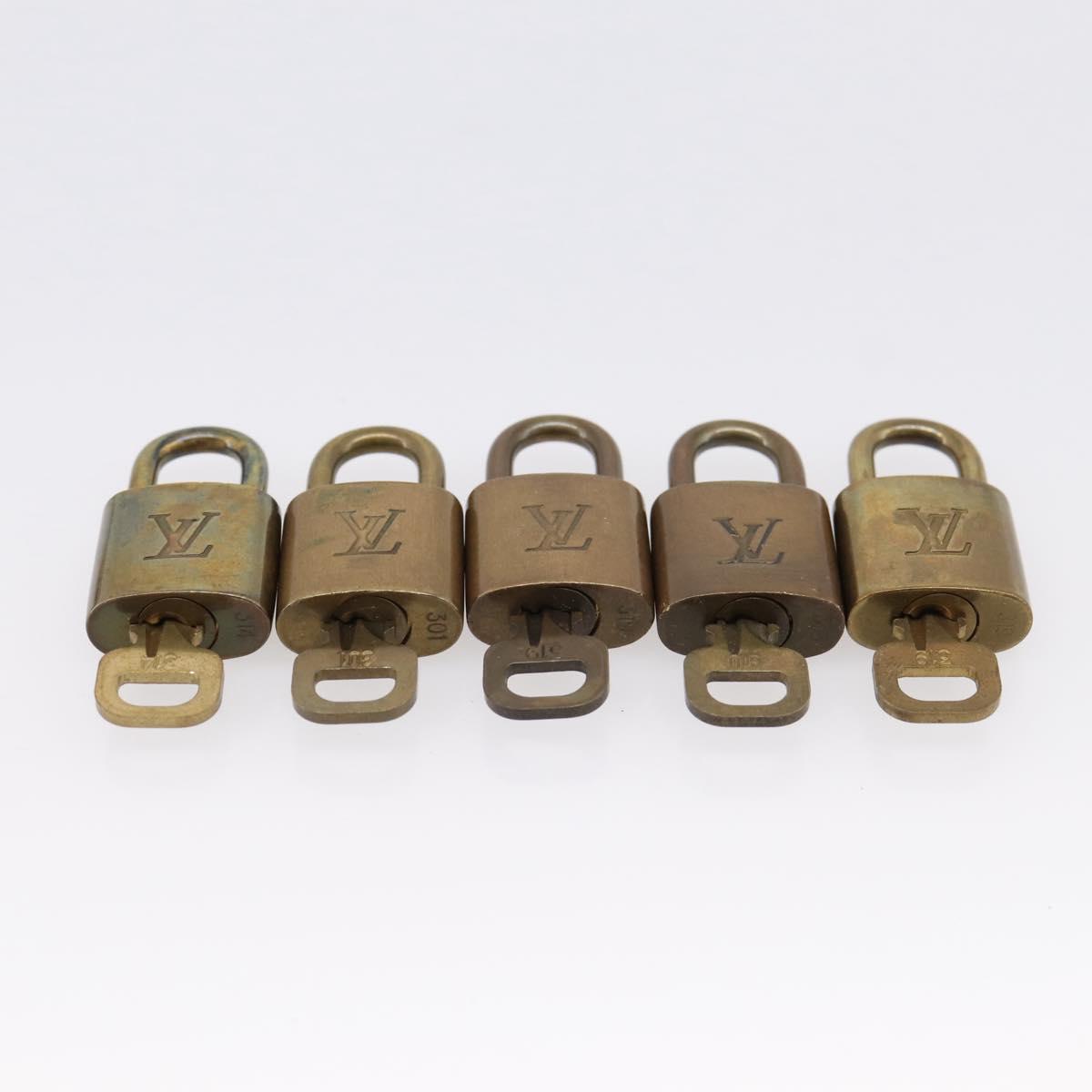 LOUIS VUITTON Padlock 10 Set Padlock metal Gold LV Auth 202434