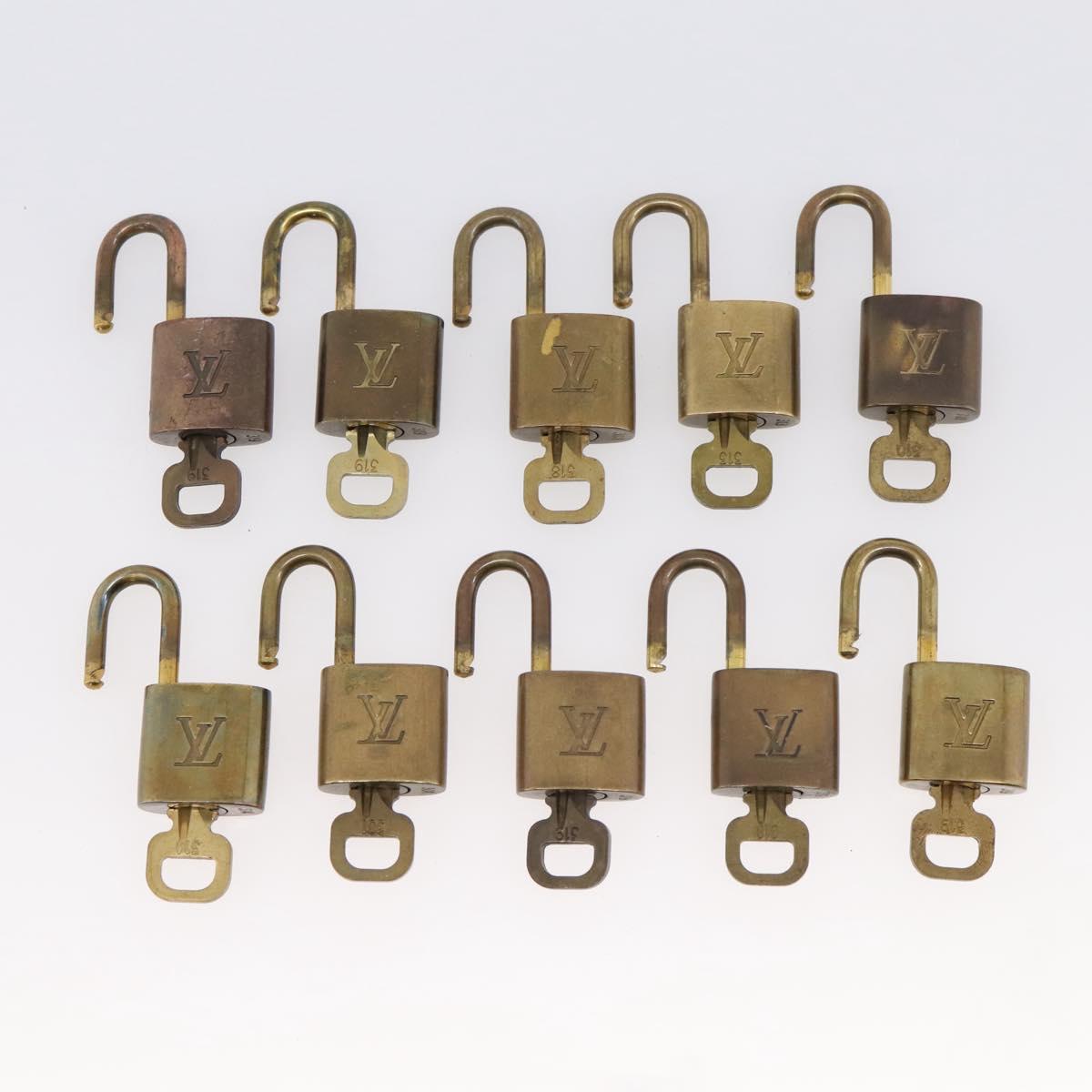LOUIS VUITTON Padlock 10 Set Padlock metal Gold LV Auth 202434