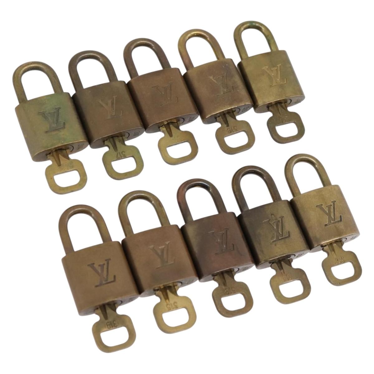 LOUIS VUITTON Padlock 10 Set Padlock metal Gold LV Auth 202435