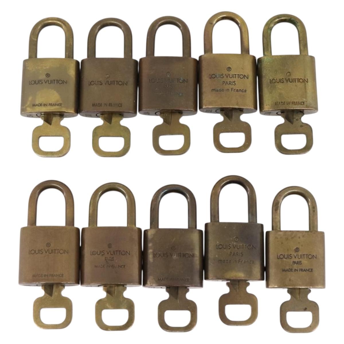 LOUIS VUITTON Padlock 10 Set Padlock metal Gold LV Auth 202435