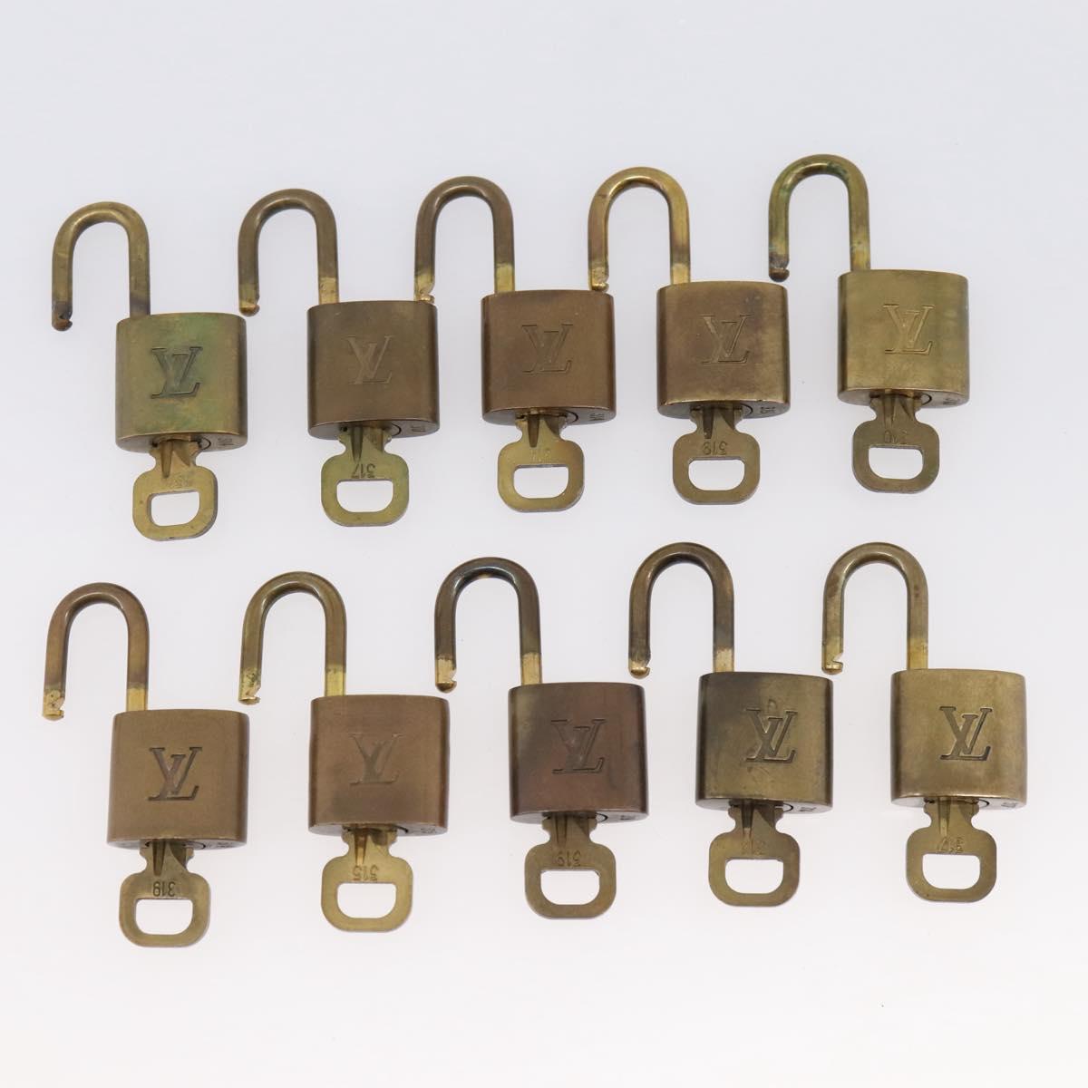 LOUIS VUITTON Padlock 10 Set Padlock metal Gold LV Auth 202435