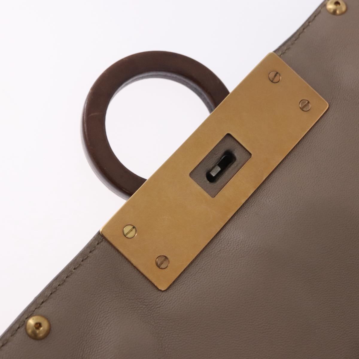 Salvatore Ferragamo Gancini Shoulder Bag Leather Brown Gold Auth 202452A