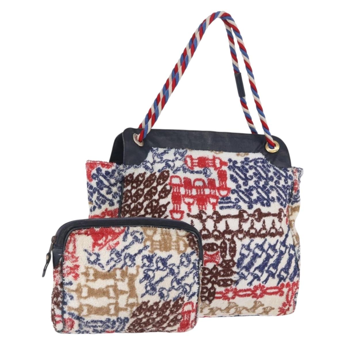 CELINE Shoulder Bag Pile Multicolor Gold Auth 202453A
