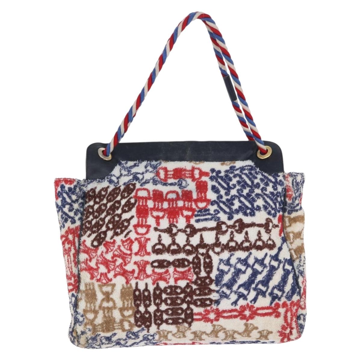 CELINE Shoulder Bag Pile Multicolor Gold Auth 202453A