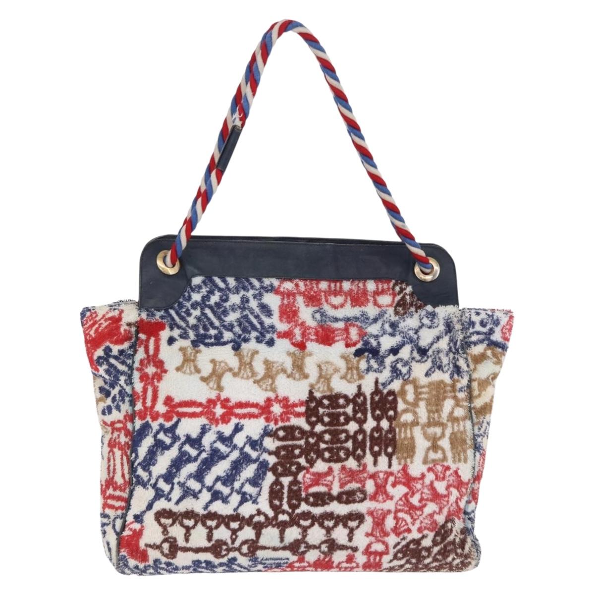 CELINE Shoulder Bag Pile Multicolor Gold Auth 202453A