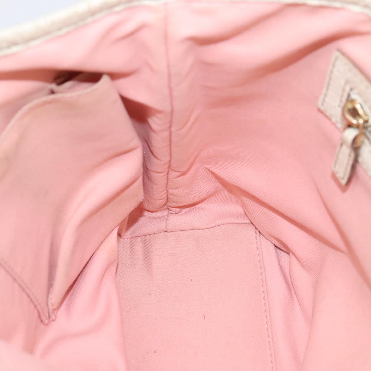 GUCCI GG Canvas Sherry Line Hand Bag Pink Gold 139261 Auth 202455