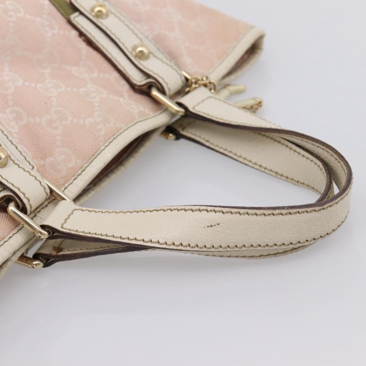 GUCCI GG Canvas Sherry Line Hand Bag Pink Gold 139261 Auth 202455