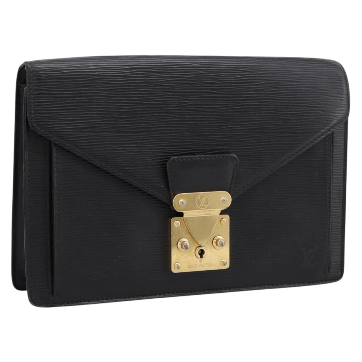 LOUIS VUITTON Epi Serie Dragonne Clutch Bag Black Noir M52612 LV Auth 202460