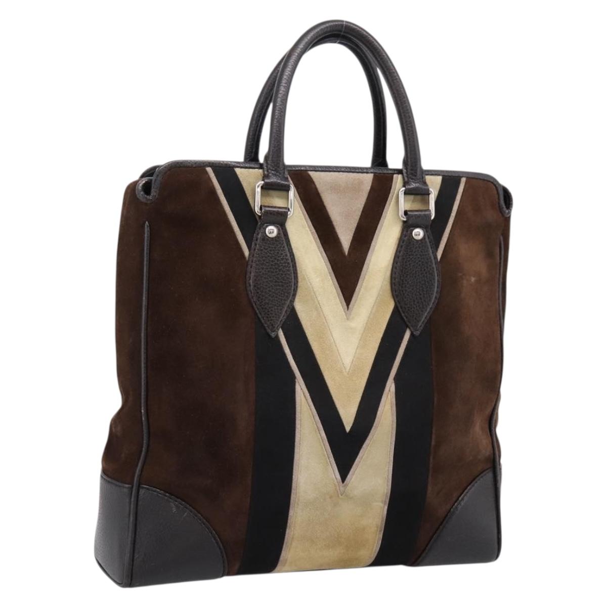 LOUIS VUITTON Kabainsbruck Hand Bag Suede Brown Silver M95245 LV Auth 202462A