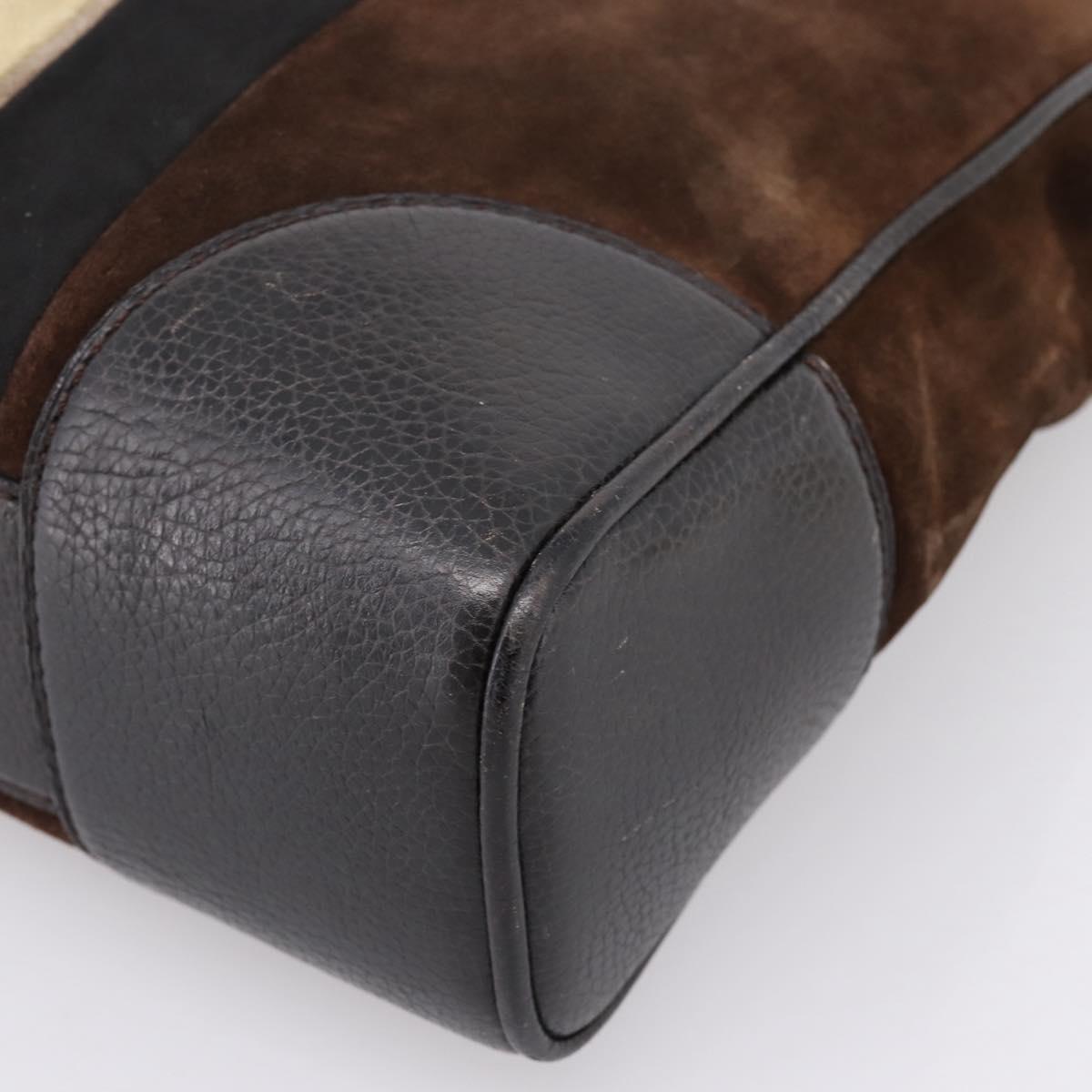 LOUIS VUITTON Kabainsbruck Hand Bag Suede Brown Silver M95245 LV Auth 202462A