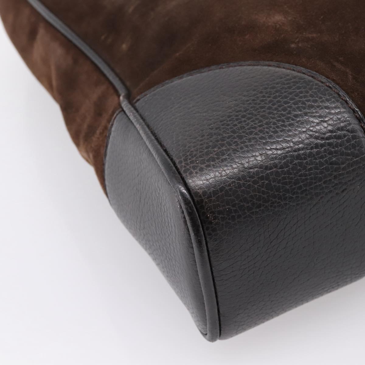 LOUIS VUITTON Kabainsbruck Hand Bag Suede Brown Silver M95245 LV Auth 202462A
