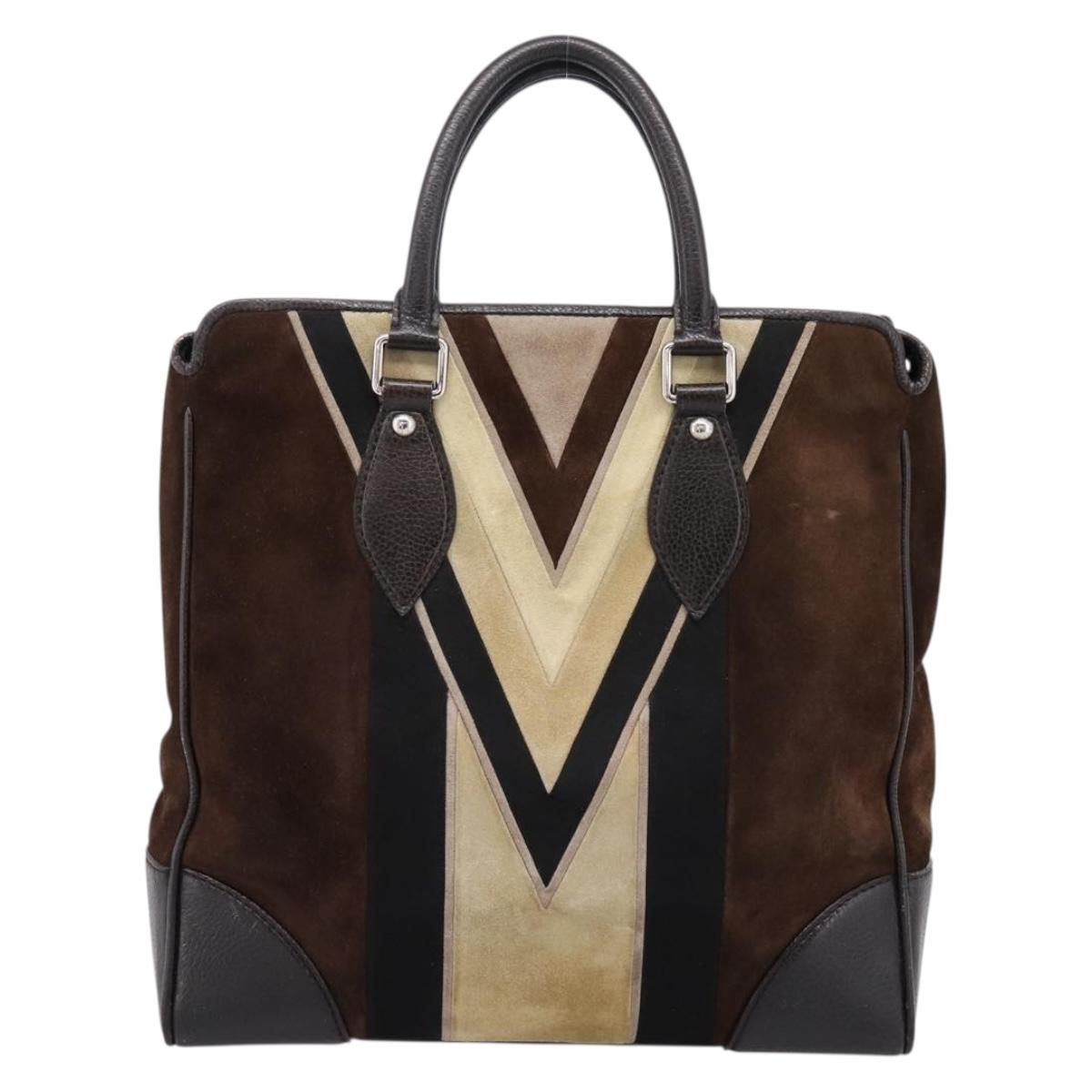LOUIS VUITTON Kabainsbruck Hand Bag Suede Brown Silver M95245 LV Auth 202462A