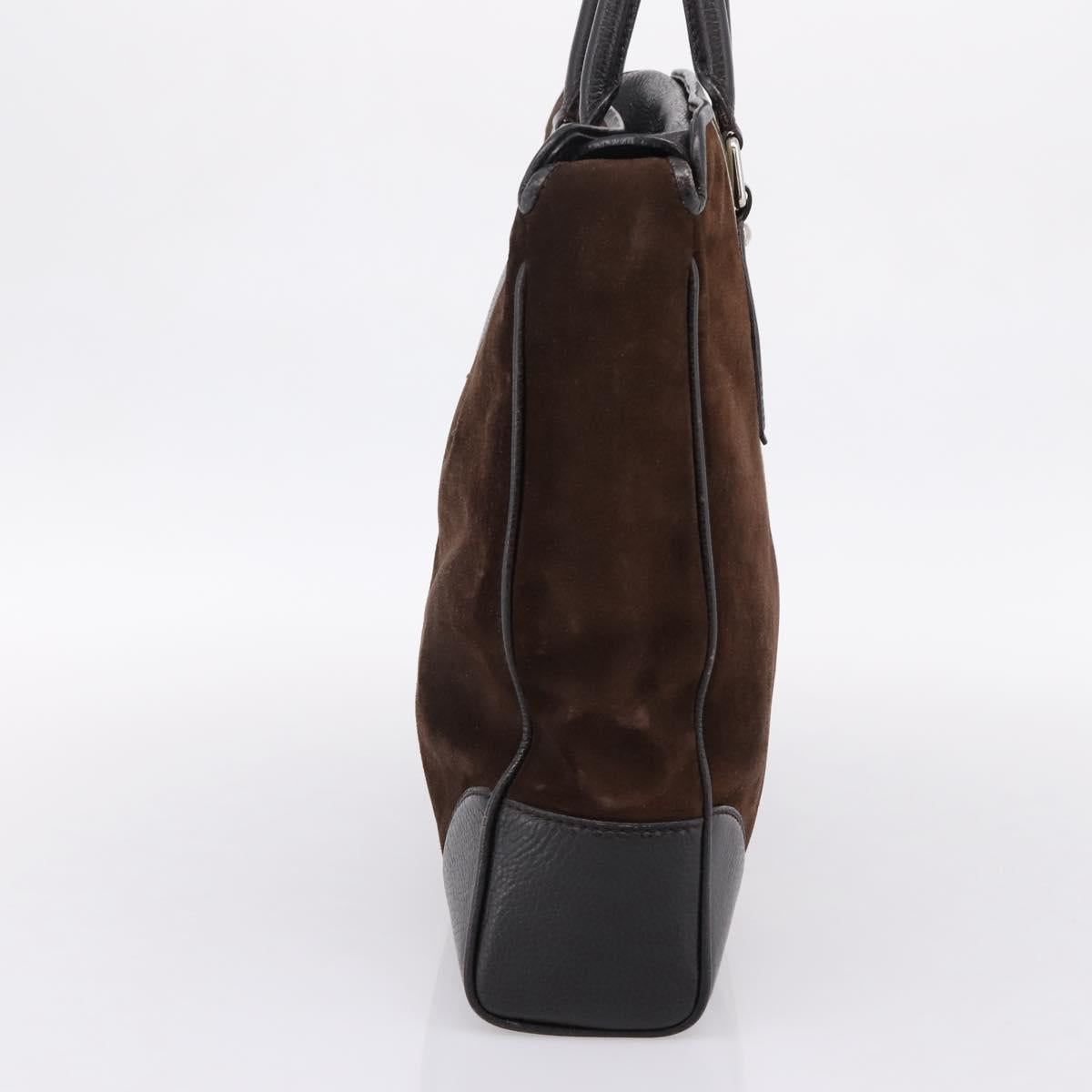 LOUIS VUITTON Kabainsbruck Hand Bag Suede Brown Silver M95245 LV Auth 202462A