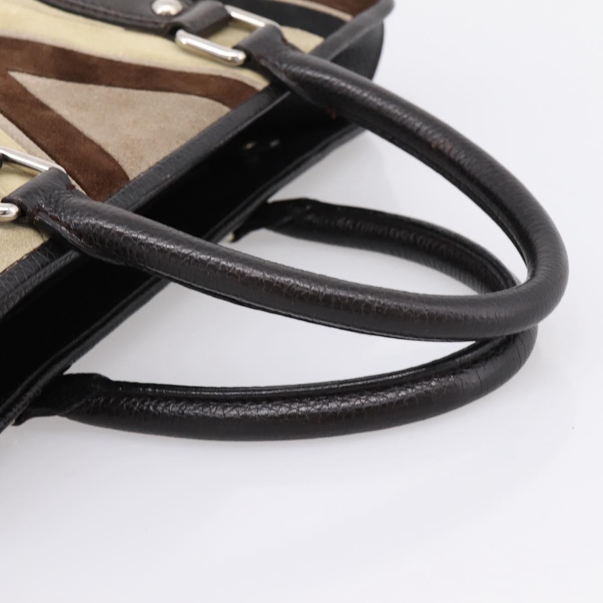 LOUIS VUITTON Kabainsbruck Hand Bag Suede Brown Silver M95245 LV Auth 202462A