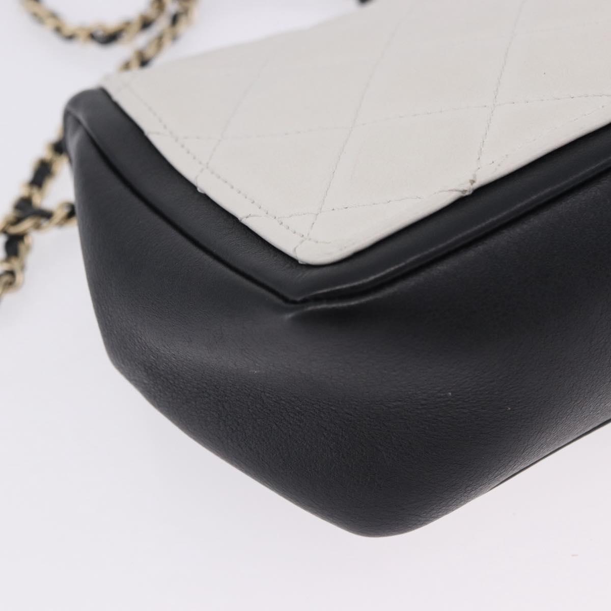 CHANEL Matelasse Chain Shoulder Bag Lamb Skin Black Gold CC Auth 202464SAM