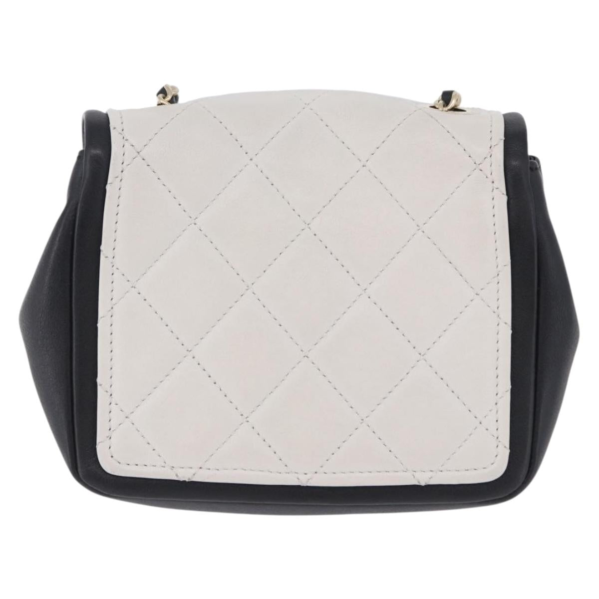 CHANEL Matelasse Chain Shoulder Bag Lamb Skin Black Gold CC Auth 202464SAM