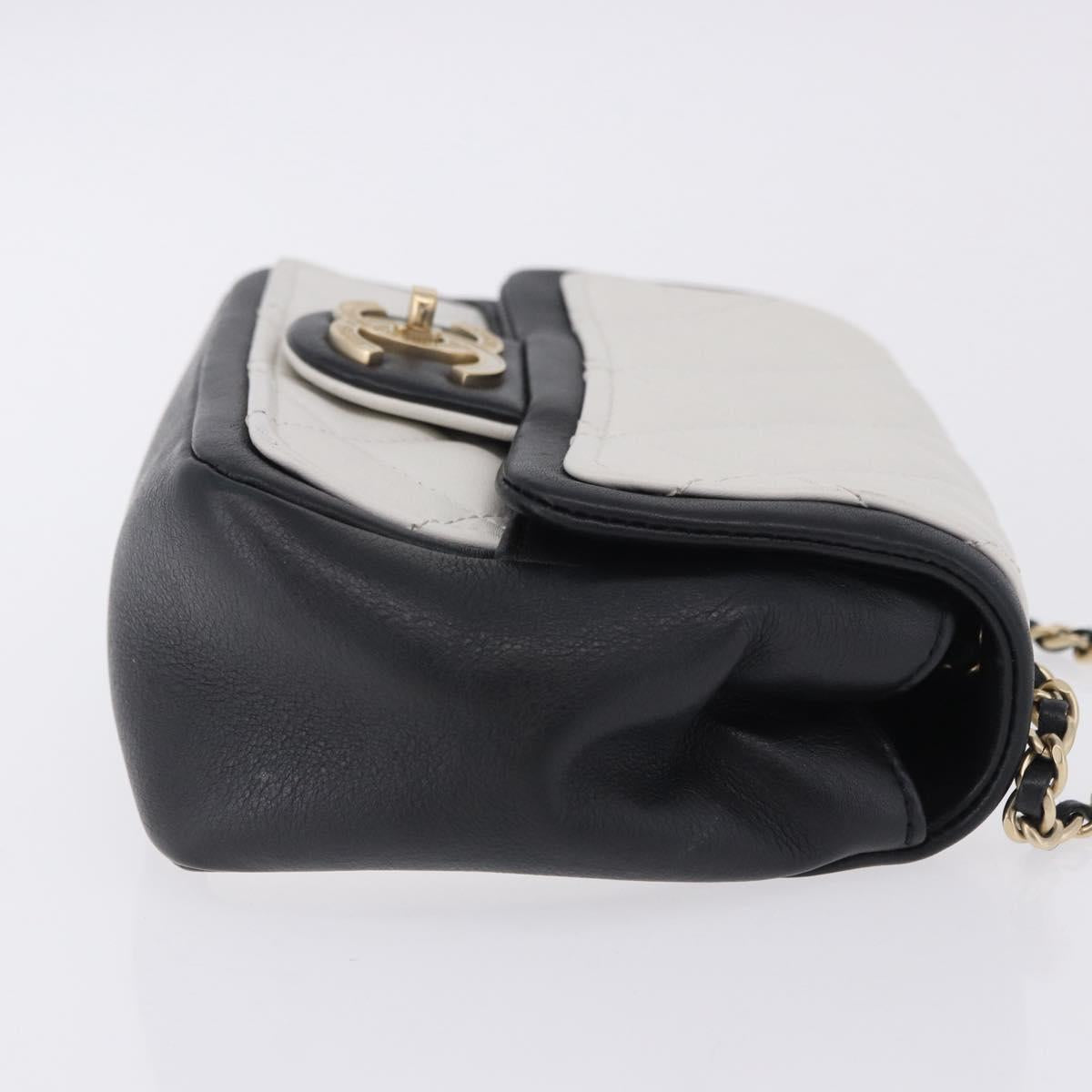 CHANEL Matelasse Chain Shoulder Bag Lamb Skin Black Gold CC Auth 202464SAM