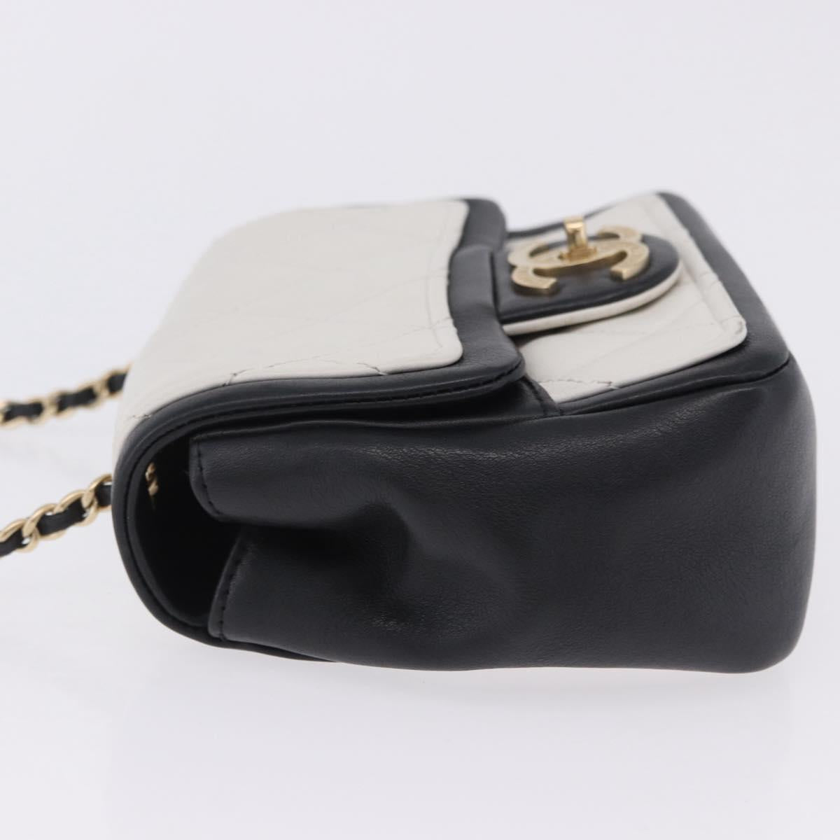 CHANEL Matelasse Chain Shoulder Bag Lamb Skin Black Gold CC Auth 202464SAM