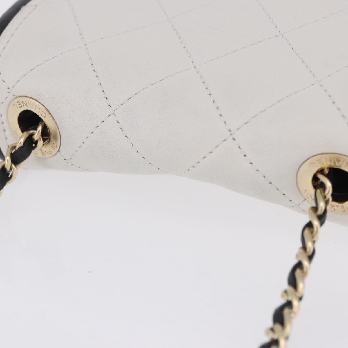 CHANEL Matelasse Chain Shoulder Bag Lamb Skin Black Gold CC Auth 202464SAM