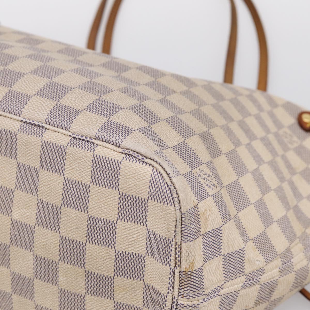 LOUIS VUITTON Damier Azur Neverfull MM Tote Bag N41605 LV Auth 202468