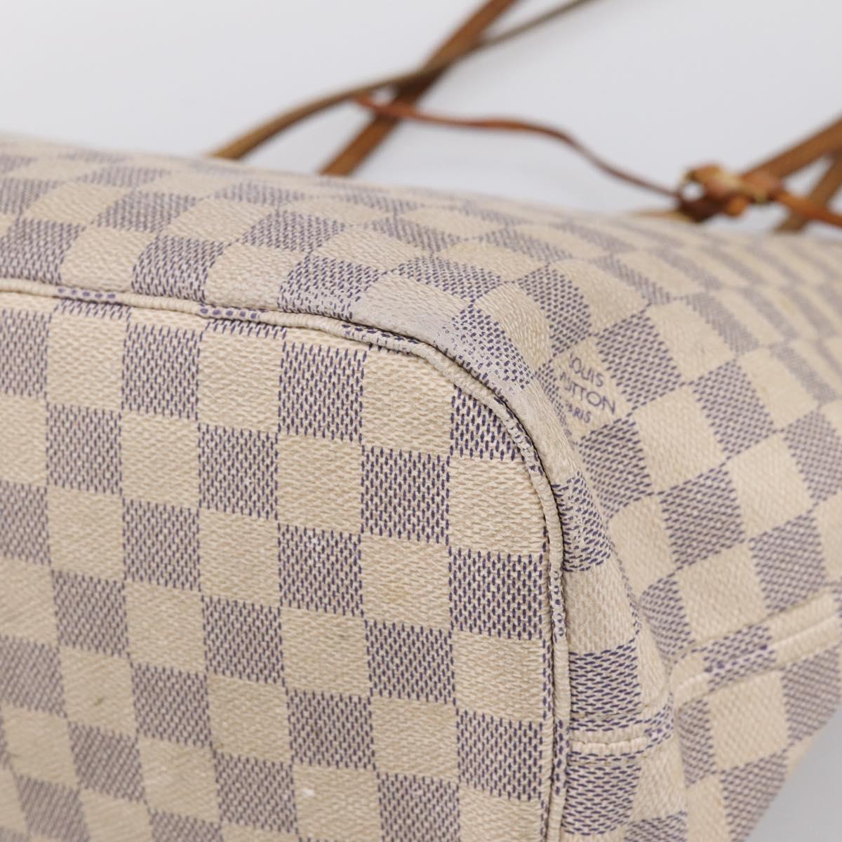 LOUIS VUITTON Damier Azur Neverfull MM Tote Bag N41605 LV Auth 202468