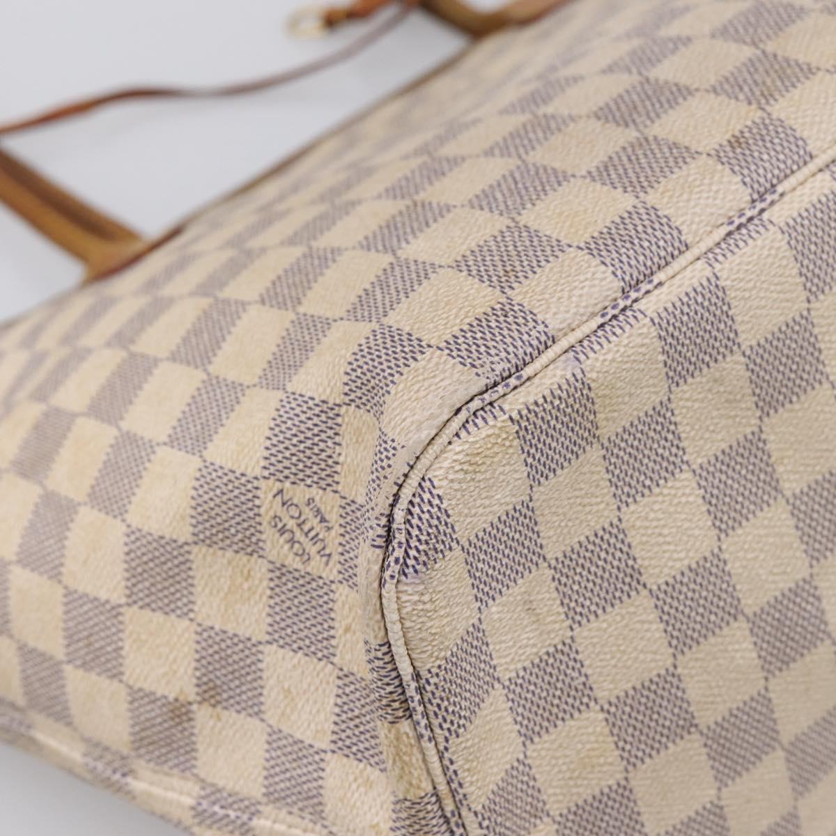 LOUIS VUITTON Damier Azur Neverfull MM Tote Bag N41605 LV Auth 202468