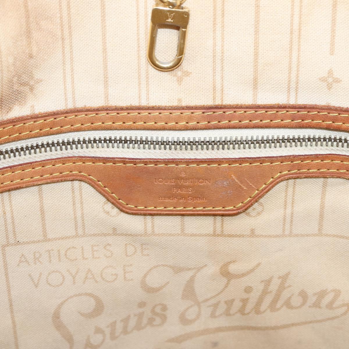 LOUIS VUITTON Damier Azur Neverfull MM Tote Bag N41605 LV Auth 202468