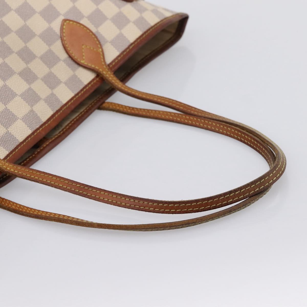 LOUIS VUITTON Damier Azur Neverfull MM Tote Bag N41605 LV Auth 202468