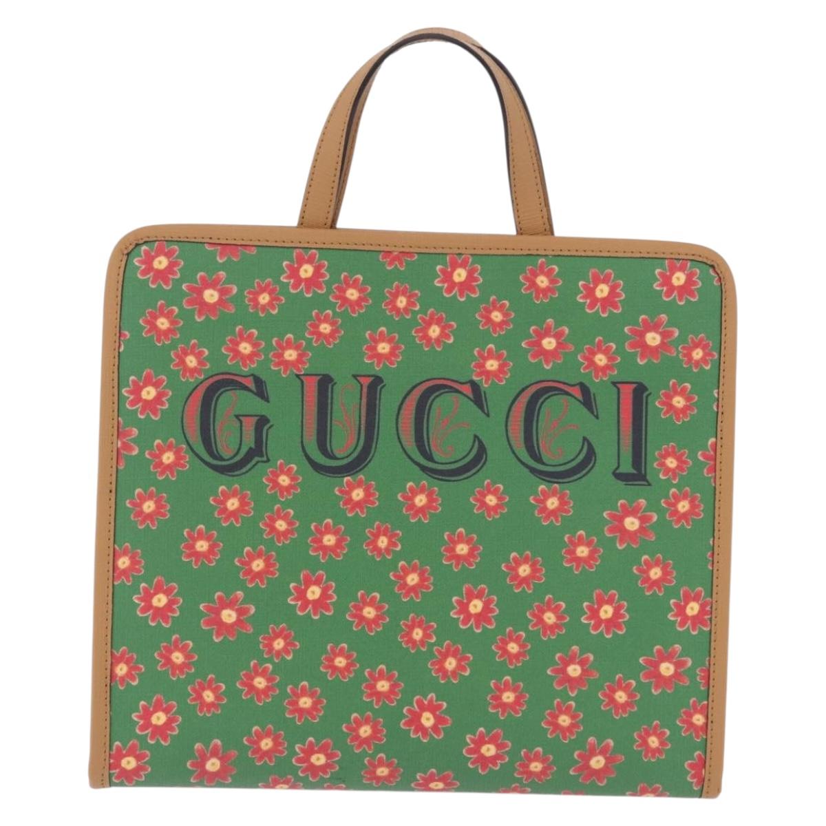 GUCCI Children's Hand Bag PVC Green Silver 605614 Auth 202473SAV