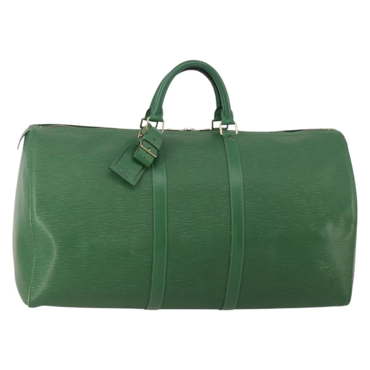 LOUIS VUITTON Epi Keepall 55 Boston Bag Green M42954 LV Auth 202476A