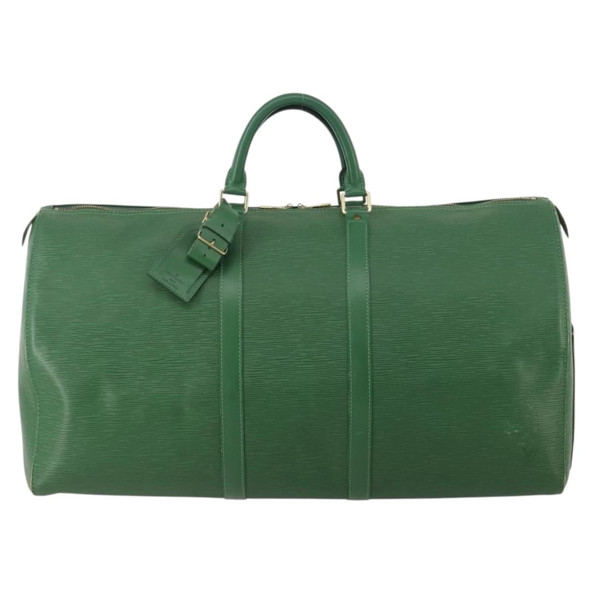 LOUIS VUITTON Epi Keepall 55 Boston Bag Green M42954 LV Auth 202476A