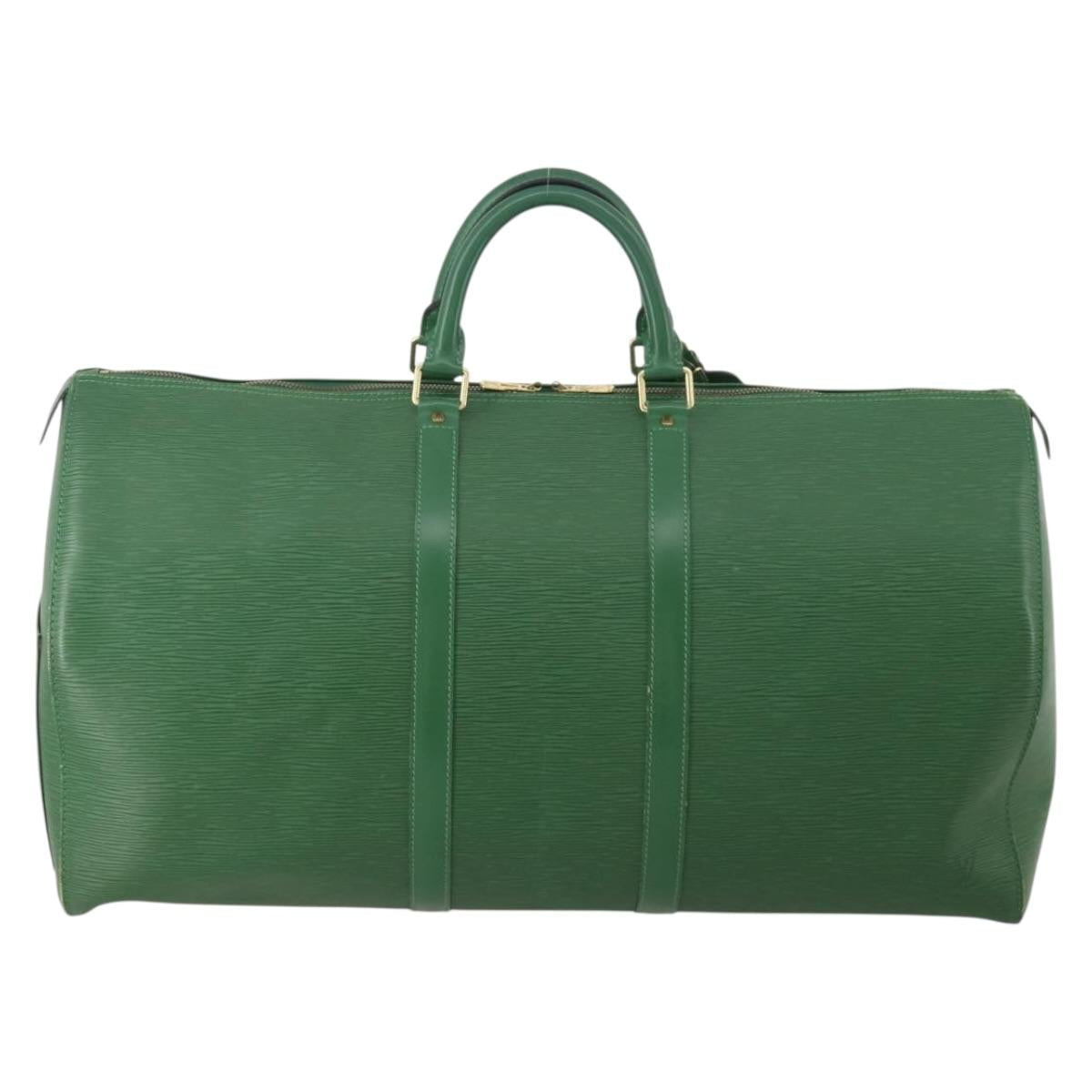 LOUIS VUITTON Epi Keepall 55 Boston Bag Green M42954 LV Auth 202476A