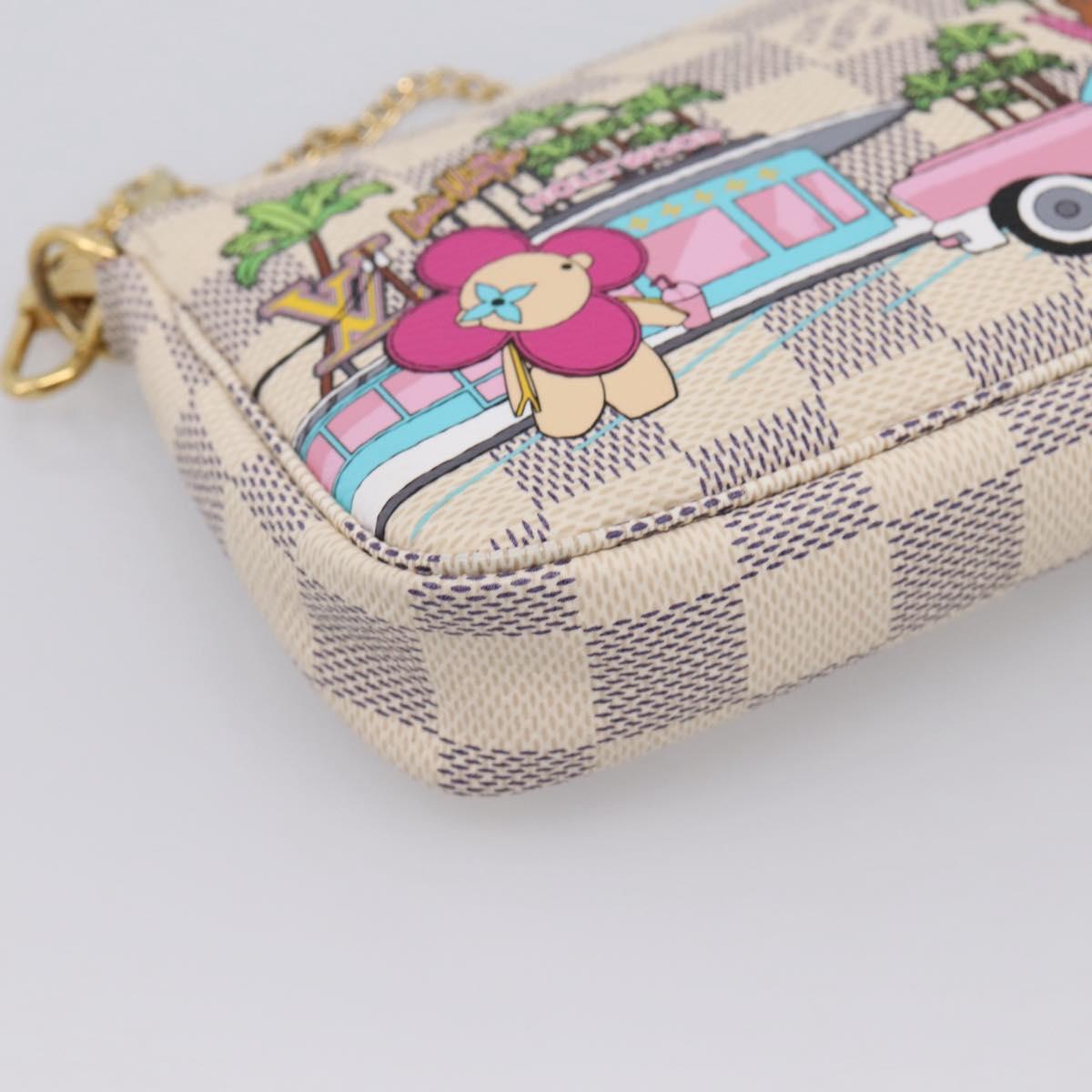 LOUIS VUITTON Damier Azur Vivienne Mini Pochette Pouch N60487 LV Auth 202478M
