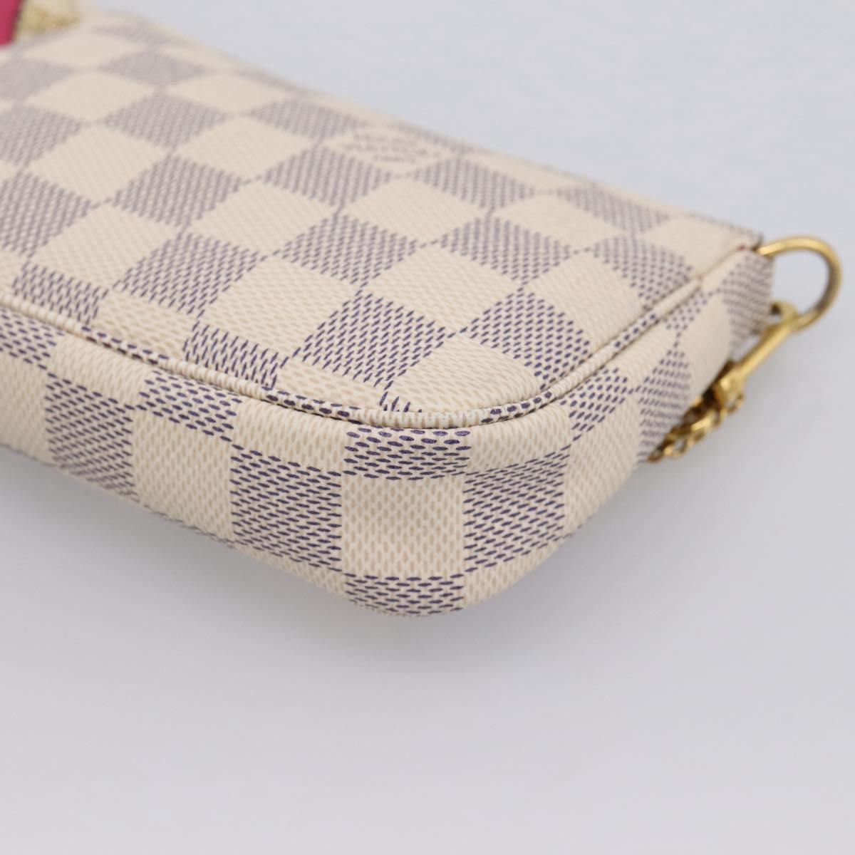 LOUIS VUITTON Damier Azur Vivienne Mini Pochette Pouch N60487 LV Auth 202478M