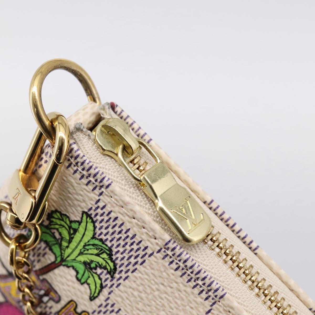 LOUIS VUITTON Damier Azur Vivienne Mini Pochette Pouch N60487 LV Auth 202478M
