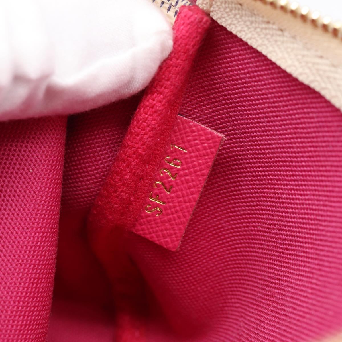 LOUIS VUITTON Damier Azur Vivienne Mini Pochette Pouch N60487 LV Auth 202478M