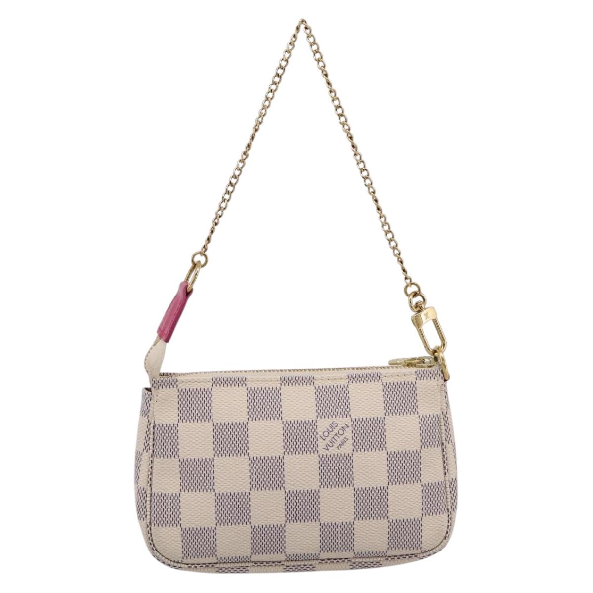 LOUIS VUITTON Damier Azur Vivienne Mini Pochette Pouch N60487 LV Auth 202478M