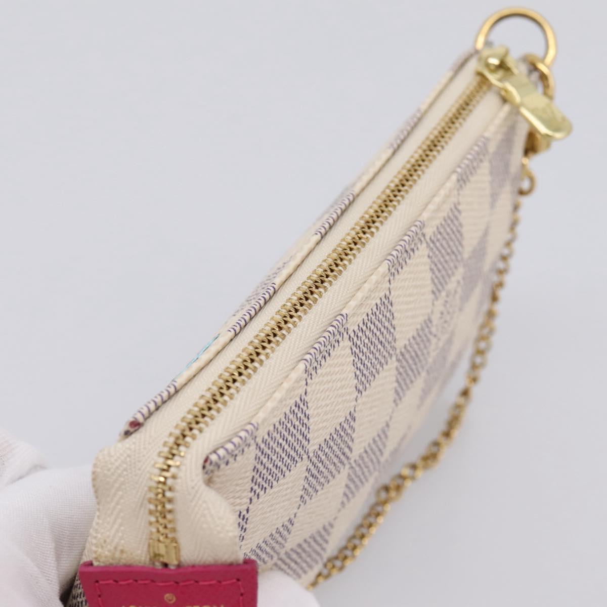 LOUIS VUITTON Damier Azur Vivienne Mini Pochette Pouch N60487 LV Auth 202478M